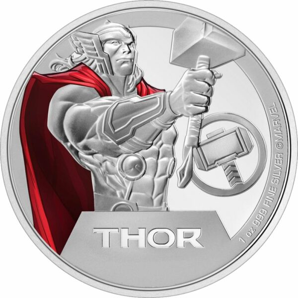 1 Unze Silber Marvel Classics Thor 2023 PP (Auflage: 5.000 | coloriert | Polierte Platte)