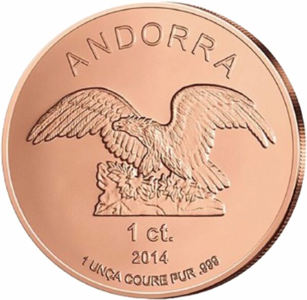 1 Unze Kupfer Andorra Eagle 2014