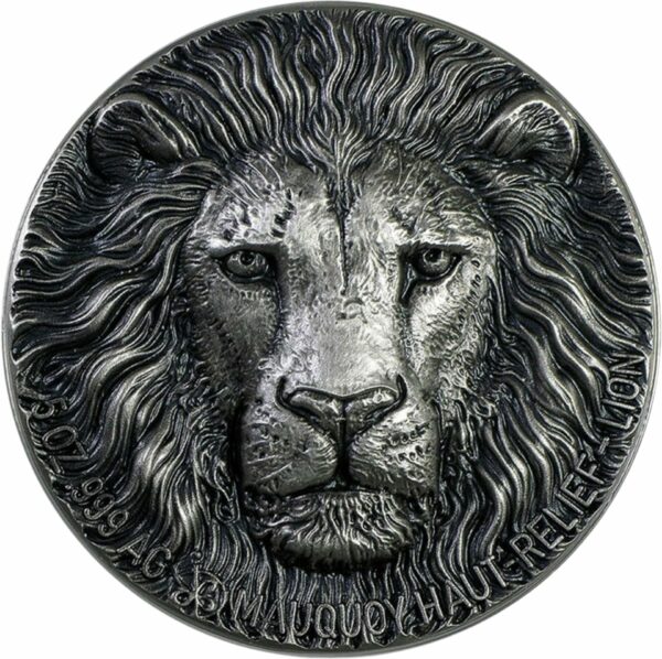 5 Unze Silber Big Five Mauquoy Löwe 2016 High Relief (Antique Finish | Auflage: 999)