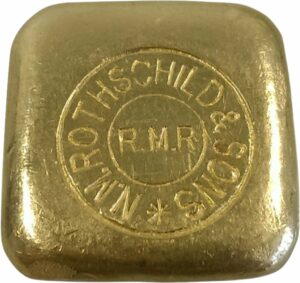 50 g Goldbarren Rothschild (großer Prägestempel auf Rundseite)