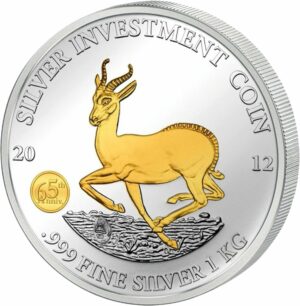 1kg Silber Gabun Springbock 2012 Anniversary Deluxe Edition (Auflage: 500 | Teilvergoldet)