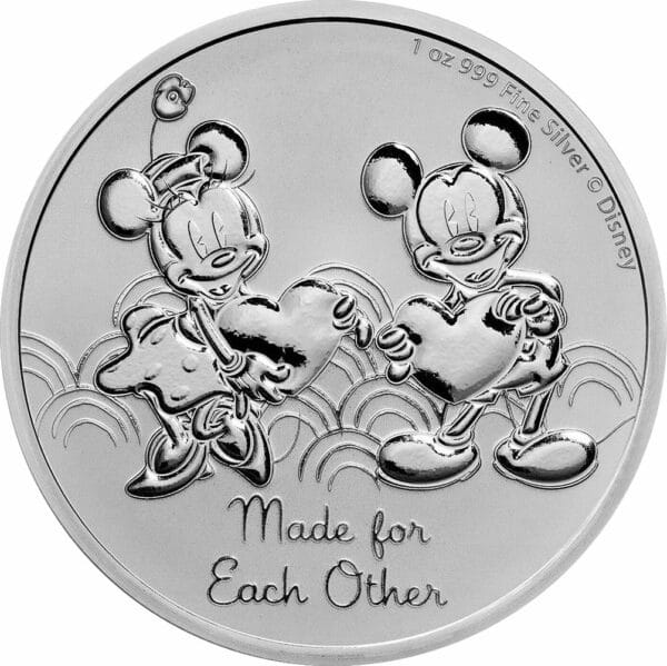 1 Unze Silber Mickey und Minnie Gemacht für einander 2023 (Auflage: 15.000)