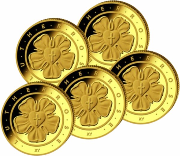 1/4 Unze Gold 50 Euro Lutherrose 2017 (Komplettsatz: A