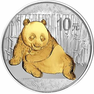 1 Unze Silber China Panda 2015 (teilvergoldet)