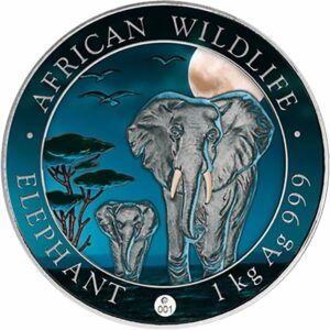 1kg Silber Somalia Elefant 2015 (Limited Night Edition)