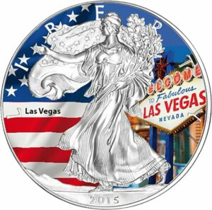 1 Unze Silber American Eagle 2015 (coloriert | Las Vegas)