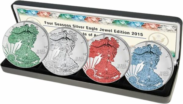 4 x 1 Unze Silber Eagle Set 2015 (Juwel-Edition)