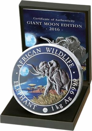 1kg Silber Somalia Elefant 2016 Limited Night Edition (Auflage: 100 Münzen)