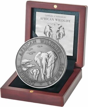 1 Unze Silber Somalia Elefant 2015 (Antique Finish)