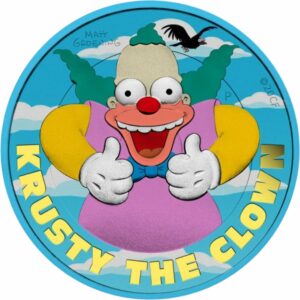 1 Unze Silber Krusty der Clown 2020 (Auflage: 100 | Farbveredelung in Metallic)