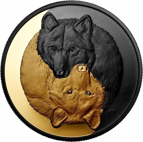 1 Unze Silber Grauwolf 2021 Gold und Rhodium (Auflage:5.500 | Matt-Proof)