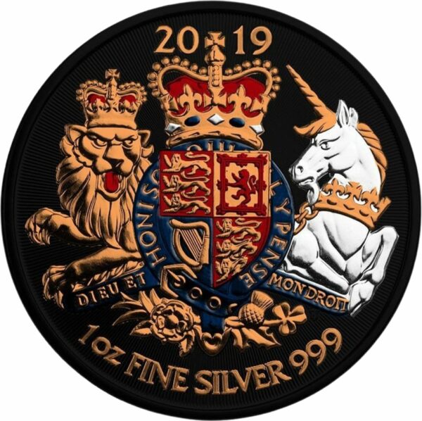 1 Unze Silber Royal Arms 2019 (Auflage: 100 | Metallic finish | gildet)