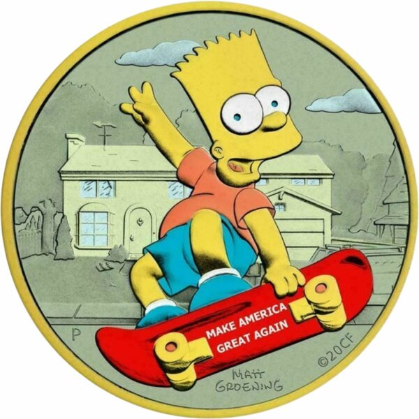 1 Unze Silber Bart Simpson Make America great again 2020 (Auflage: 100 | coloriert)