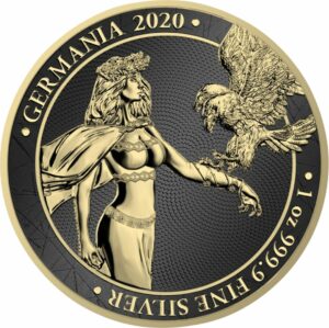 1 Unze Silber Germania 5 Mark 2020 Black Edition (Auflage: 100 | gildet)