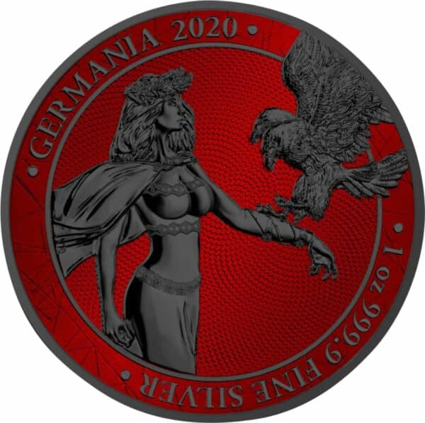 1 Unze Silber Germania 5 Mark 2020 Red Edition (Auflage: 100 | Ruthenium)