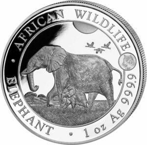 1 Unze Silber Somalia Elefant 2022 Privymark Tiger (Auflage: 5.000)