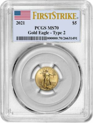 1/10 Unze Gold American Eagle 2021 Typ II (MS-70 PCGS)