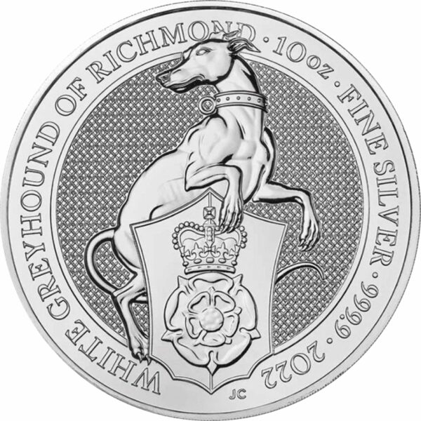 10 Unze Silber The Queen's Beasts The White Greyhound of Richmond 2022