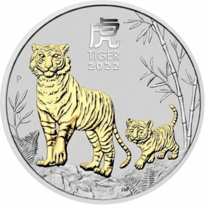 1 Unze Silber Lunar III Tiger 2022 (Auflage: 25.000 | teilvergoldet)