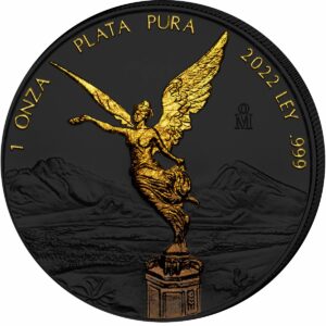 1 Unze Silber Libertad 2022 Blattgold Edition (Auflage: 100 | Ruthenium)