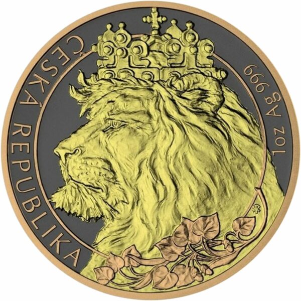 1 Unze Silber Tschechischer Löwe 2021 (Auflage:100 | beidseitig teilvergoldet)