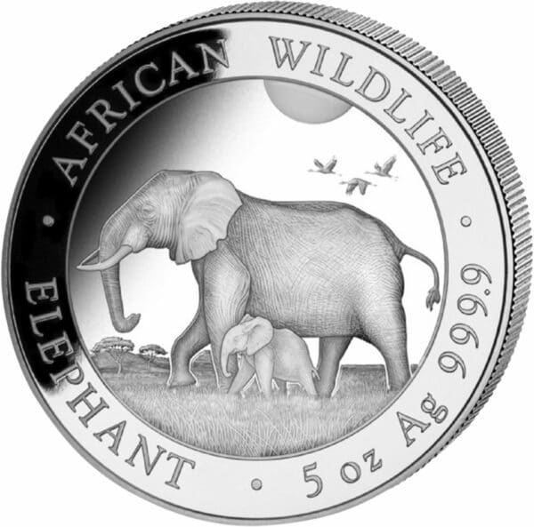 5 Unze Silber Somalia Elefant 2022
