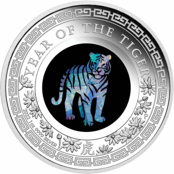 1 Unze Silber Lunar III Tiger 2022 PP (Auflage: 5.000 | Opal | Polierte Platte)