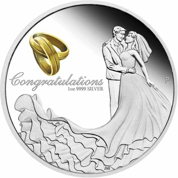 1 Unze Silber Glückwunsch zur Hochzeit 2022 PP (inkl. Etui | Perth Mint)