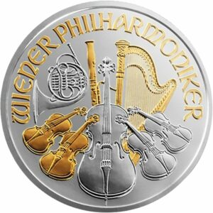 1 Unze Silber Philharmoniker 2014 (teilvergoldet)