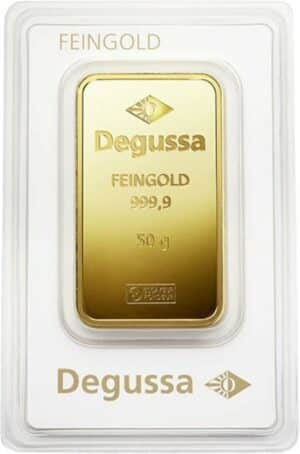 50g Goldbarren Degussa