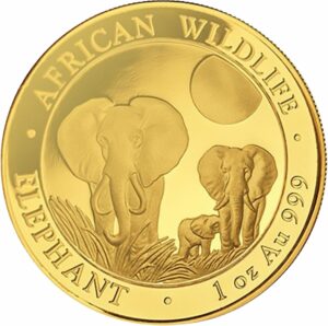 1 Unze Gold Somalia Elefant 2014