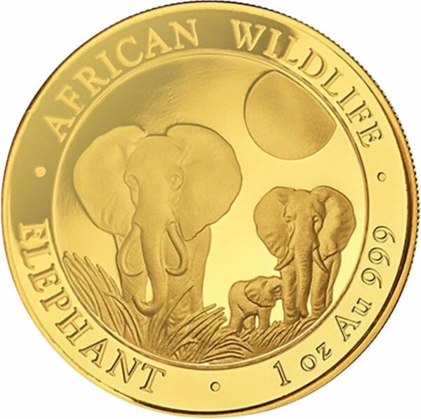 1 Unze Gold Somalia Elefant 2014