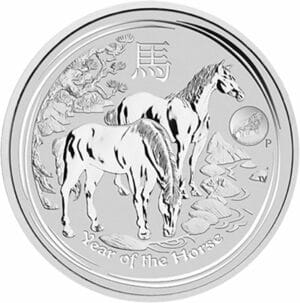 1 Unze Silber Lunar II Pferd 2014 Privymark Löwe