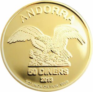 1/2 Unze Gold Andorra Eagle 2013