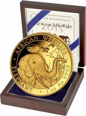 1 Unze Gold Somalia Elefant 2018 Motiv (Auflage: 100 | Privymark ANA | Jahrgang 2017)