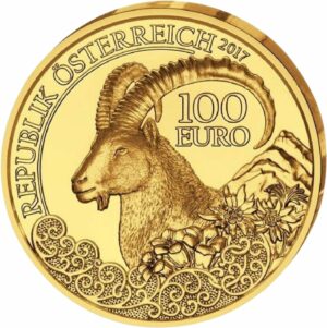 100 Euro Gold Wildtiere Steinbock 2017 PP