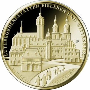 1/2 Unze Goldeuro Luthergedenkstätten Eisleben und Wittenberg 2017 (Buchstabe A)