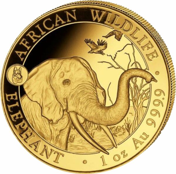 1 Unze Gold Somalia Elefant 2018 Privymark Hund (Auflage:100 | inkl Etui)