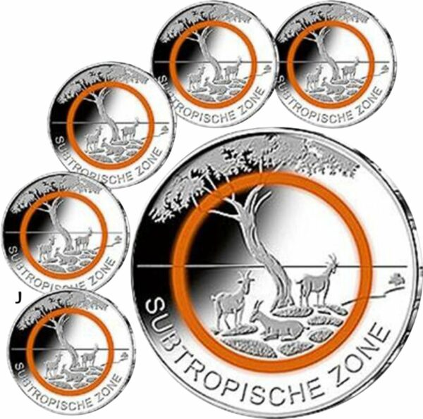 5 Euro Subtropische Zone 2018 PP (Komplettsatz: A