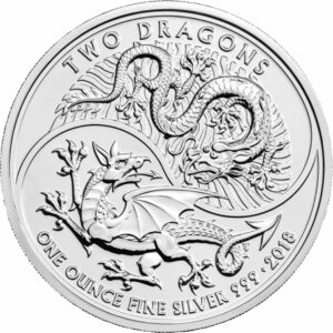 1 Unze Silber Two Dragons 2018 (Auflage: 50.000)