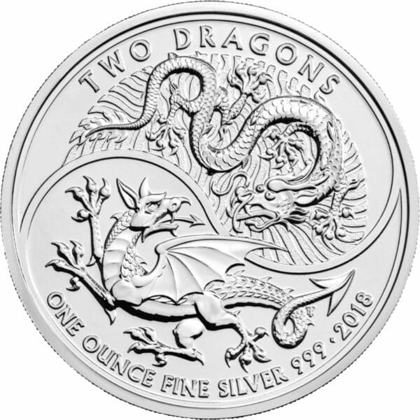 1 Unze Silber Two Dragons 2018 (Auflage: 50.000)