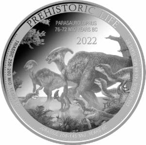 1 Unze Silber Prehistoric Life Parasaurolophus 2022 (Auflage: 10.000)