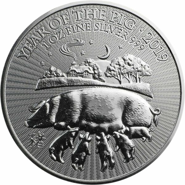 1 Unze Silber Lunar UK Schwein 2019