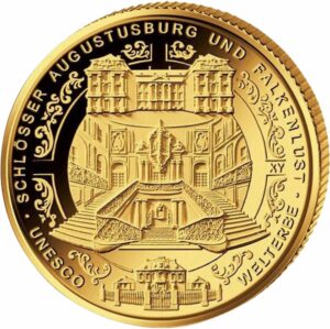 1/2 Unze Goldeuro Schlösser Augustusburg und Falkenlust in Brühl 2018 (Buchstabe F)