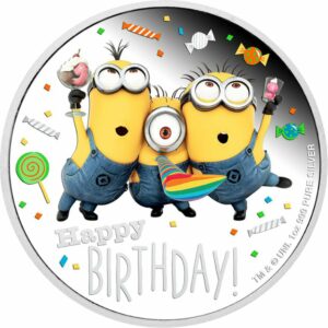 1 Unze Silber Minions™ Happy Birthday PP 2019 (Auflage: 5.000 | inkl. Blister)