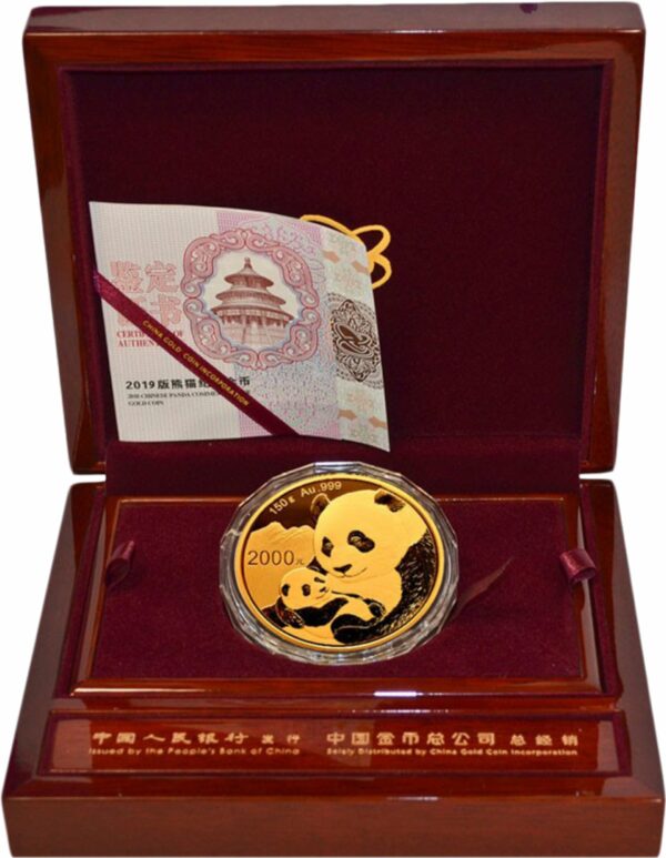 150g Gold China Panda 2019 PP (Polierte Platte | Auflage: 5.000)