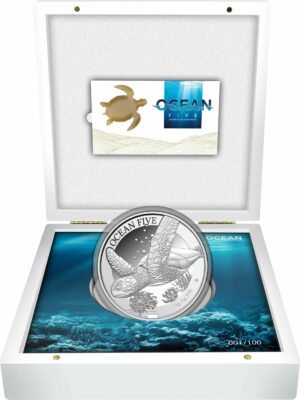 1kg Silber Ocean Five Schildkröte 2022 PP (Auflage: 100 | Polierte Platte)