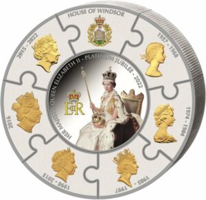 1kg Silber Queen ElizabethII 70.Jübiläum 2022 Puzzlemünze (Auflage:150 | Polierte Platte)