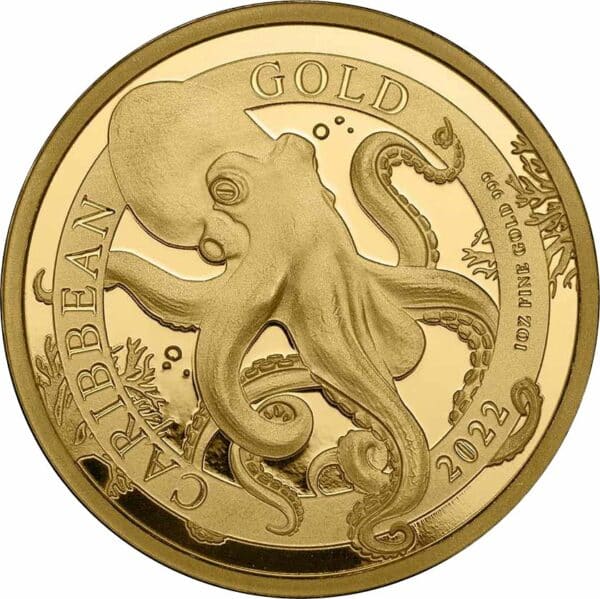 1 Unze Gold Barbados Oktopus 2022 (Auflage: 100)