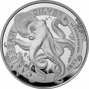 1 Unze Silber Barbados Oktopus 2022 (Auflage: 7.000 Stücke)